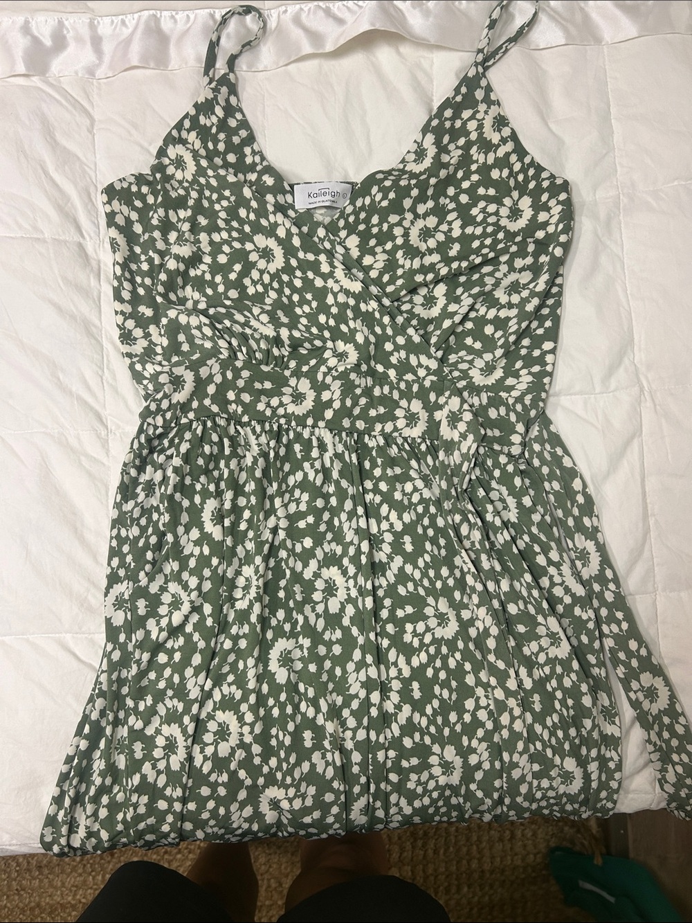 Kaileigh Olive Green Floral Sundress